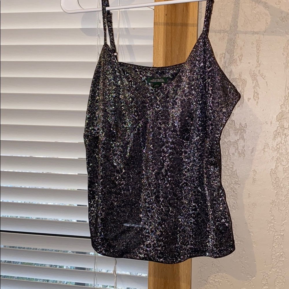 Silver cheetah tank top